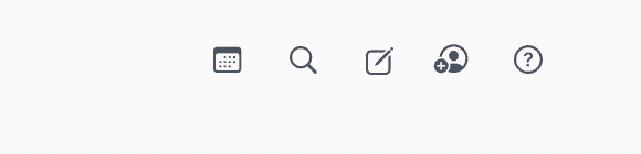 Calendar, search, compose.